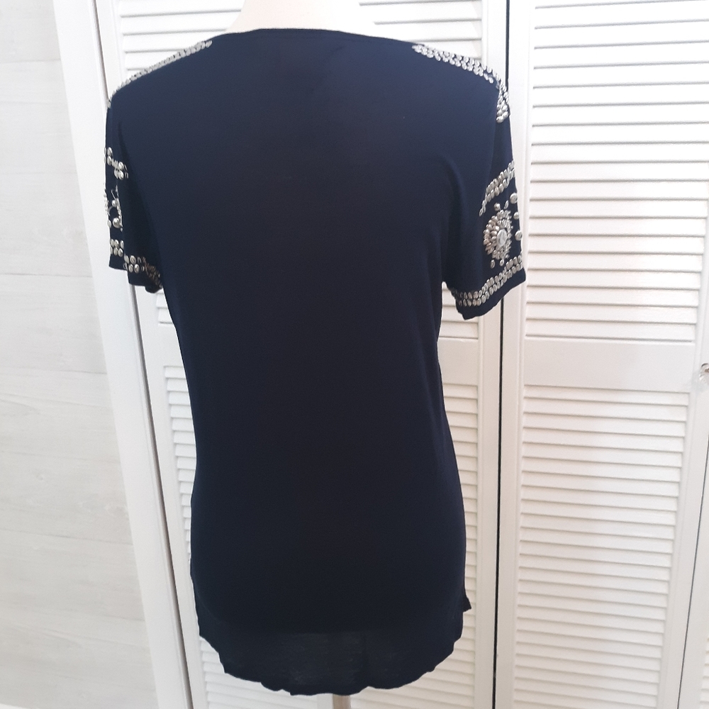 Tory burch metal embellished top sz small *5 - Picture 6 of 6